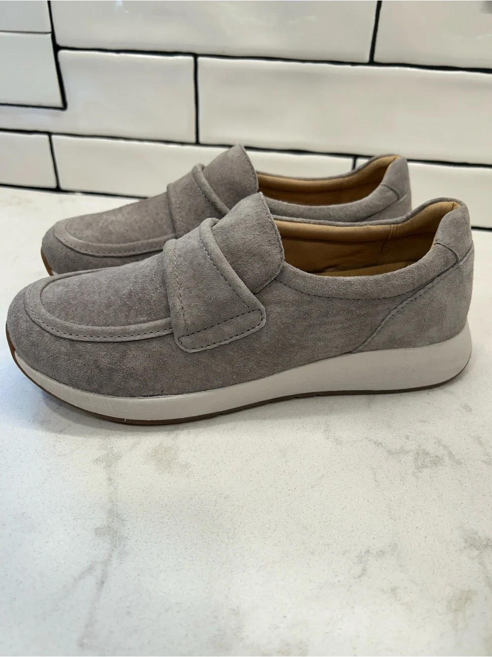Dansko Clementine Slip-On Suede Leather Sneaker Light Grey
